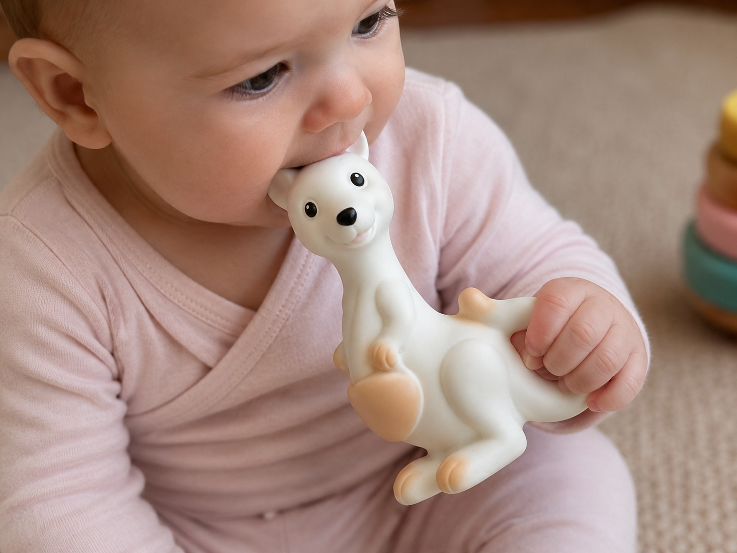 Rosie the Roo:  Natural Rubber Teething Toy