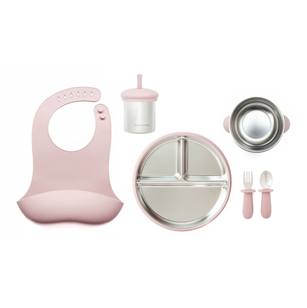 Complete feeding bundle  (Bowl + Plate + Cup + Cutlery Set + Bib)